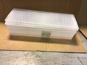 lot 5 image: IRIS 30 in. Wrapping Paper Storage Box in Clear&nbspCustomer Returns See Picutres
