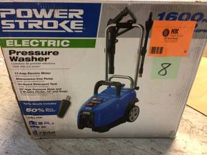 lot 8 image: PowerStroke 1600 PSI 1.2 GPM Electric Pressure Washer&nbspCustomer Returns See Picutres