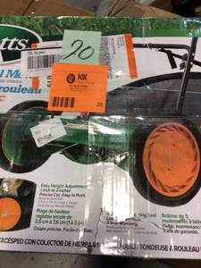 lot 20 image: Scotts 20 in. Manual Walk Behind Reel Mower with Grass Catcher&nbspCustomer Returns See Picutres