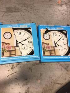 lot 26 image: AcuRite 24 in. Illuminated Outdoor Clock with Thermometer and Humidity Sensor&nbspCustomer Returns See Picutres