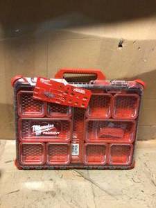lot 28 image: Milwaukee PACKOUT 11-Compartment Impact Resistant Portable Small Parts Organizer&nbspCustomer Returns See Picutres