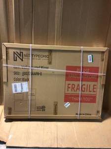 lot 43 image: 38 in. H x 26 in. W Medium Rectangle Black Modern Mirror&nbspCustomer Returns See Picutres