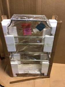 lot 52 image: Ciel 6 in. x 20 in. x 30 in. Silver Metal Floating Decorative Wall Shelf Without Brackets&nbspCustomer Returns See Picutres