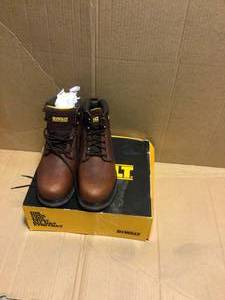 lot 53 image: DEWALT Mens Axle Waterproof 6 in. Work Boots - Soft Toe - Walnut Pitstop Size 10(M)&nbspCustomer Returns See Picutres