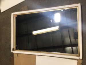 Unbranded Medium Rectangle Brass Modern Mirror (40 in. H x 24 in. W)