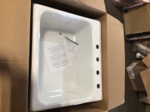 Glacier Bay Inverness Drop-In Acrylic 25 in. 4-Hole Single Bowl Kitchen Sink in White