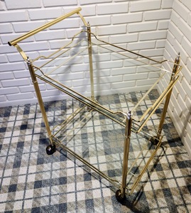 lot 1 image: Brass Bar Cart