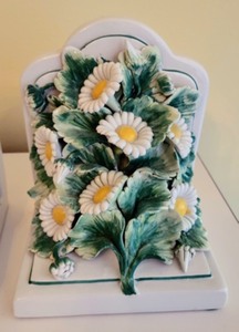 lot 30 image: Porcelain Flower Bookends
