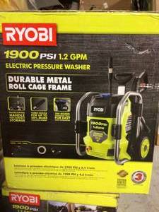 lot 19 image: RYOBI 1900 PSI 1.2 GPM Cold Water Electric Pressure Washer Customer Returns See Pictures