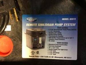 lot 24 image: Superior Pump 92072 13 HP Pre-Assembled Submersible Remote Sink Drain Pump System Customer Returns See Pictures