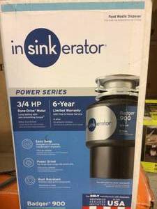 lot 35 image: InSinkErator Badger 900 Power Series 34 HP Continuous Feed Garbage Disposal Customer Returns See Pictures