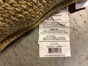 lot 58 image: Hampton Bay Welcome Outdoor Lumbar Pillow-7630-04452711 Customer Returns See Pictures