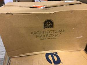 lot 64 image: Architectural Mailboxes Chadwick Nickel Accents Black Post Mount Mailbox Customer Returns See Pictures