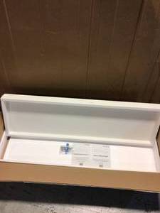 lot 76 image: 48 in. W x 13.4 in. D x 3.2 in. H Home Kitchen White Floating Decorative Wall Shelf Customer Returns See Pictures