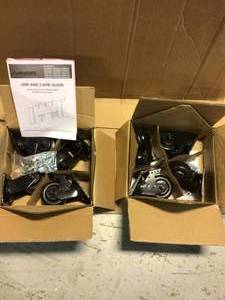 lot 82 image: Husky 4 in. Caster Kit for Heavy Duty Welded Steel Garage Base Cabinets Customer Returns See Pictures