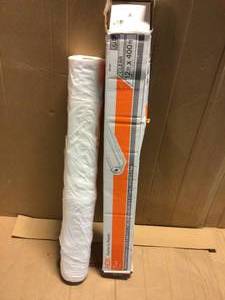 lot 85 image: HDX 12 ft. x 400 ft. Clear 0.7 mil. Plastic Sheeting Customer Returns See Pictures