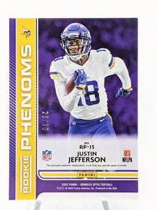 lot 121 image: Justin Jefferson Donruss Optic Patch Football Rookie Card # 2850
