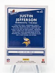 lot 122 image: Justin Jefferson Donruss Optic The Rookies Football Rookie Card