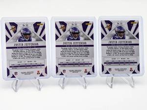 lot 113 image: (3) Justin Jefferson Phoenix Gold, Pink, and Base Football Rookie Cards