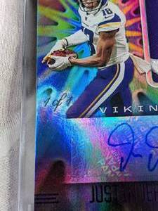 lot 103 image: Justin Jefferson Illusions 11 Autographed Nike Swoosh Football Rookie Card
