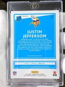 lot 116 image: Justin Jefferson Donruss Optic Rated Rookie Purple Shock Special Insert Football Rookie Card