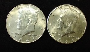 2 90% Silver Kennedy Half Dollars