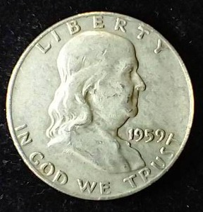 1959-D 90% Silver Franklin Half Dollar