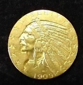 1909 $5 Gold Coin