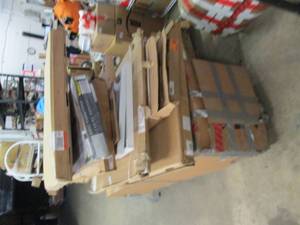 lot 22 image: pallet lot of wood bed parts and sh...