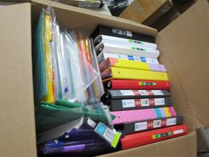 lot 24 image: box of binders, dividers, page prot...