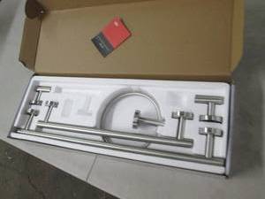 lot 51 image: Bathroom towel racks, coat hooks, o...