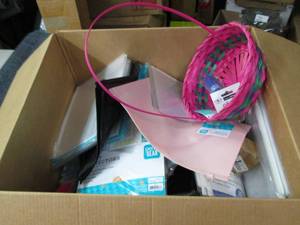 lot 66 image: box of organizers, sheet protectors...
