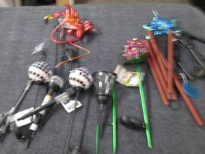 lot 80 image: lot of windchimes and solar lights ...