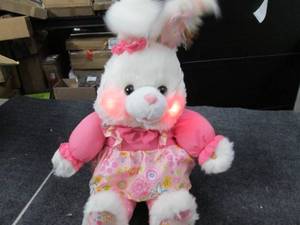 lot 210 image: Large pink and white bunny, plays p...