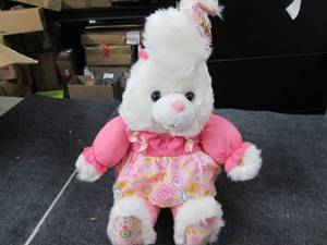 lot 211 image: Large pink and white bunny, plays p...