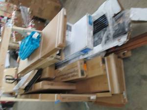 lot 230 image: pallet of misc shelving , gazebos t...