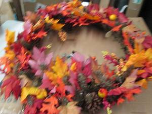 lot 233 image: 36 inch maple wreath with clear lig...