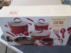 lot 284 image: rachel ray cucina cooking pans 8pcs...