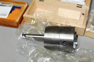 lot 324 image: Self-Centering Rotary Lathe Chuck with Morse Taper Shank  with Wood Case