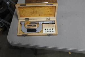 lot 355 image: Micrometer  with Wood Case