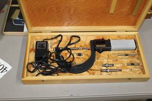 lot 406 image: Scherr-Tumico Digital Micrometer  with Wood Case