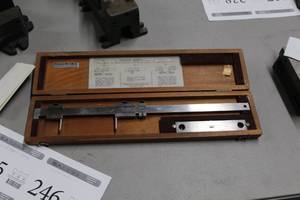 lot 246 image: Remington Rand Univac Center-Mike Hole Location Gage  with Wood Case