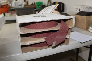 lot 478 image: Lot of (3 Boxes) Aluminum Oxide Cloth Abrasive Shop Roll 80-grit 2x50yd