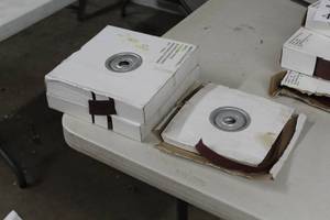 lot 480 image: Lot of (3 Boxes) Aluminum Oxide Cloth Abrasive Shop Roll 80-grit 1-12x50yd