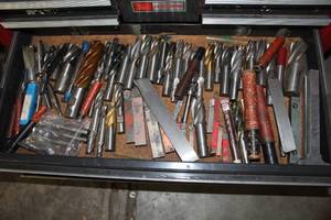 lot 1083 image: Lot of (1 Drawer) Mill Ends, Tap Bits, Misc. Tools