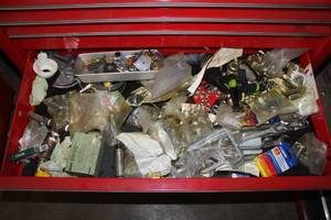 lot 1088 image: Lot of (1 Drawer) Wrenches, Drill Bits, Hand Tools, Hardware