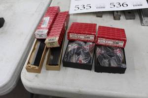 lot 532 image: Starrett Block Clamps 268B (x2), Hold-Down Clamps 54C (x2) (in original boxes)