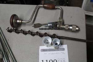 lot 1190 image: Boring Bits, Hand Drill