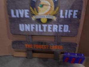 NOS Shock Top wood sign. Box was opened for pictures. 29 x 35. As shown.