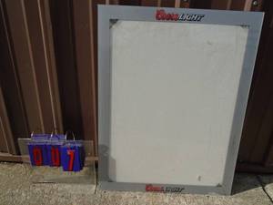 Coors Light white board. 21 x 27. As shown.